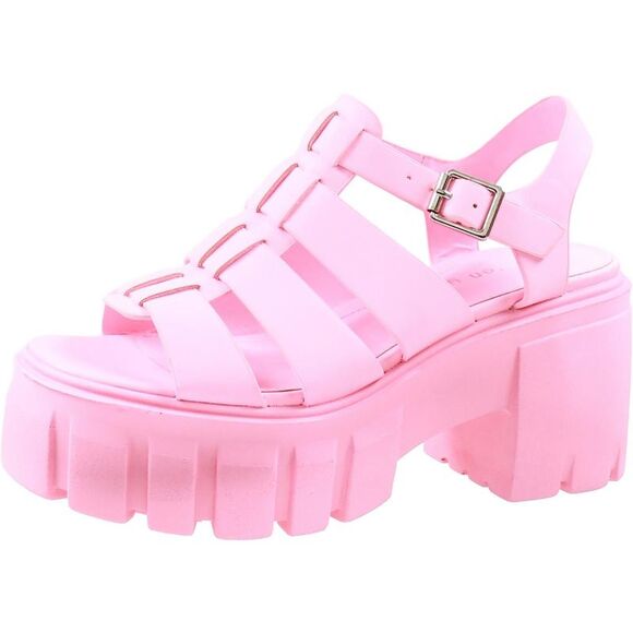 Madden Girl Shoes - Madden Girl Womens Gennesis Pink Faux Leather Platform Sandals Shoes New
